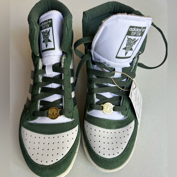 NWT Adidas Originals Top Ten in 'White Green Oxide' - Picture 3 of 7